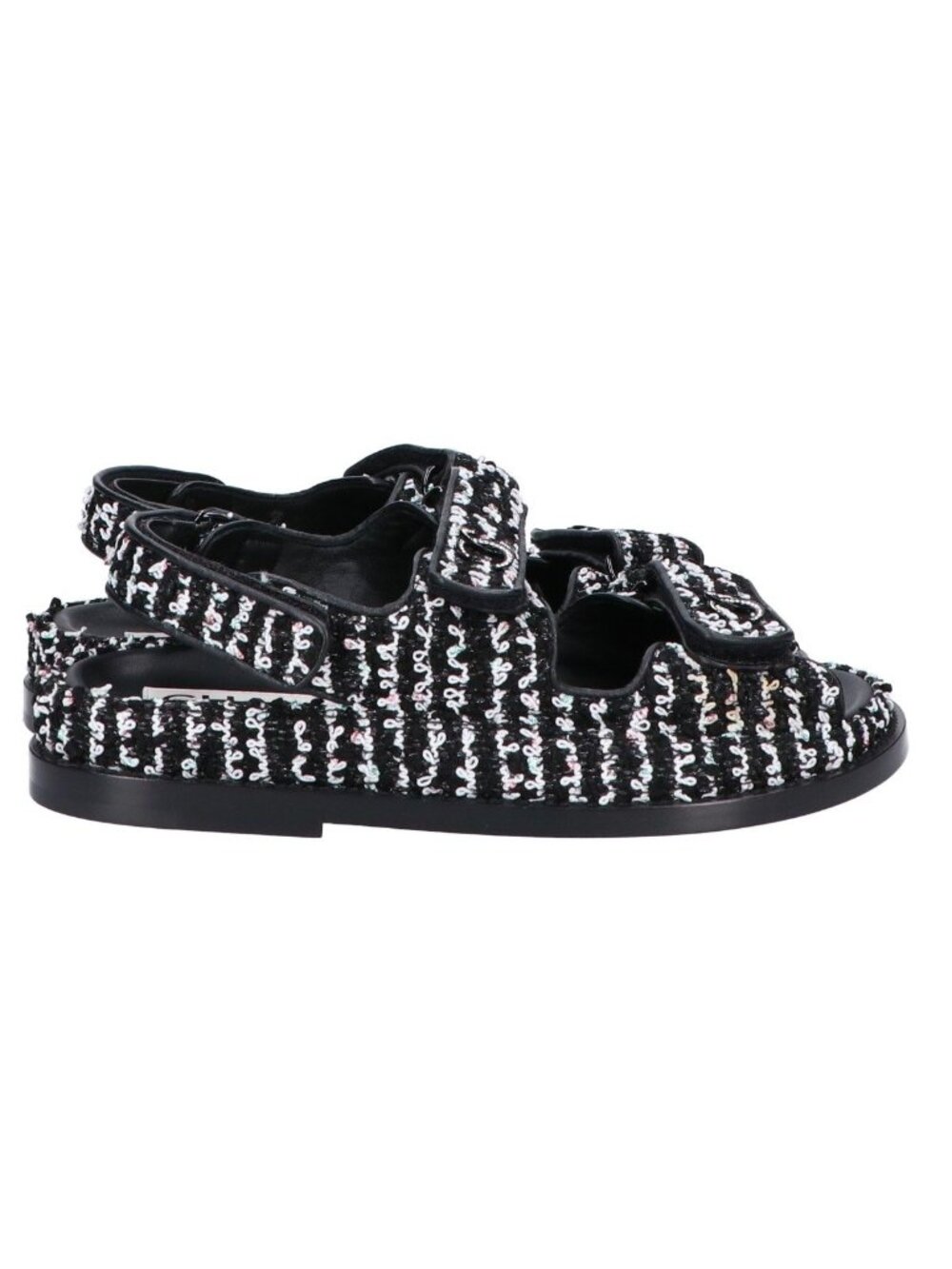 Chanel CC Logo Tweed Leather Flat 36c - Picture 5 of 10